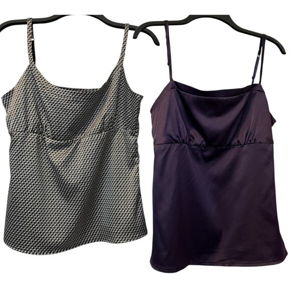 New York and Company Satin Tank Tops Purple Gray Large - Picture 1 of 6